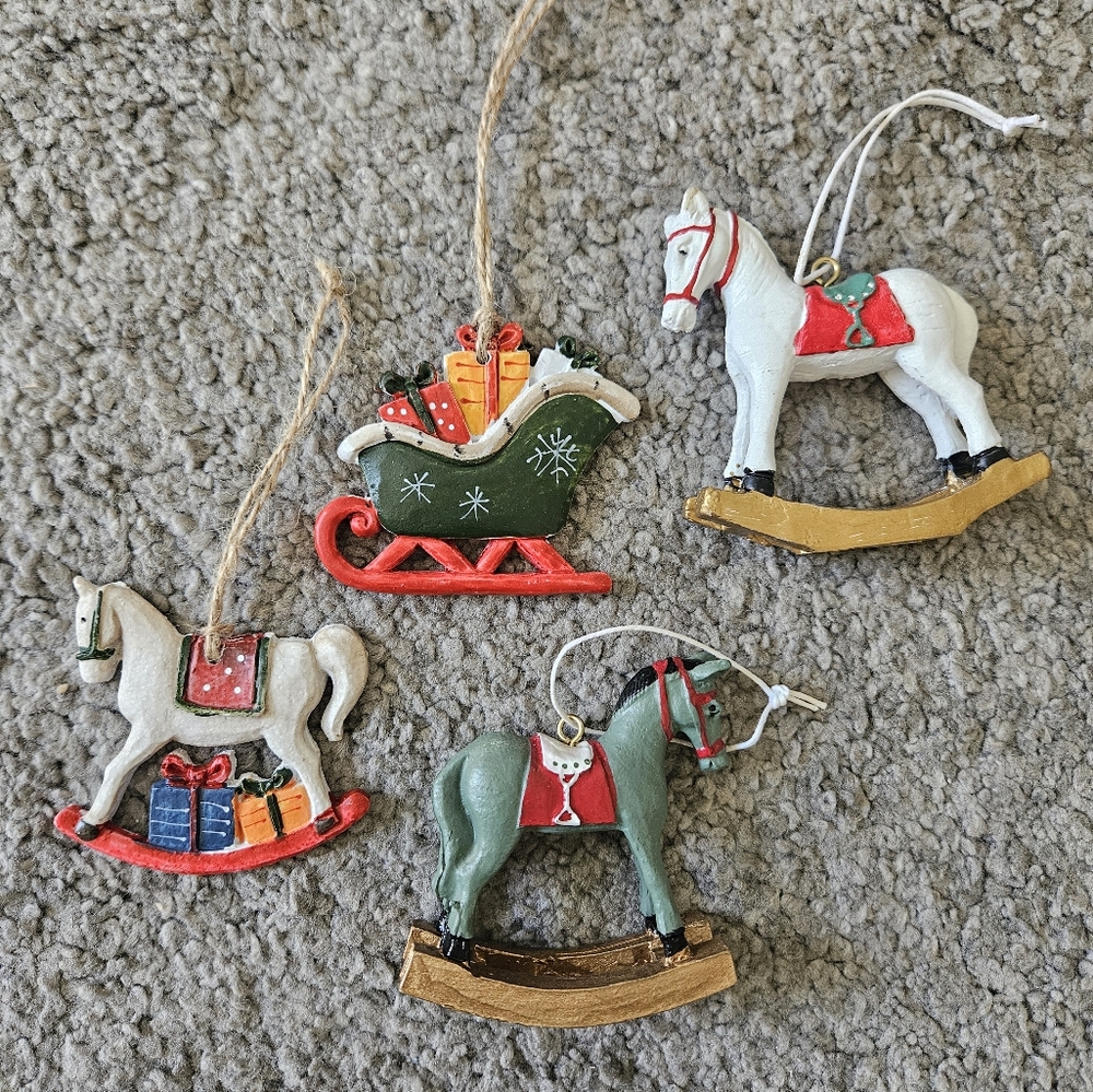 Festive Rocking Horse Ornaments